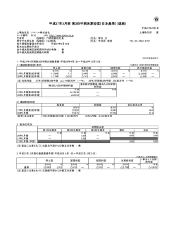 平成27年3月期 第3四半期決算短信〔日本基準〕（連結）