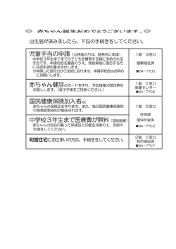 出生届出後のお手続きについて [PDFファイル／147KB]