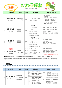 求人コーナー - 喜寿福祉会