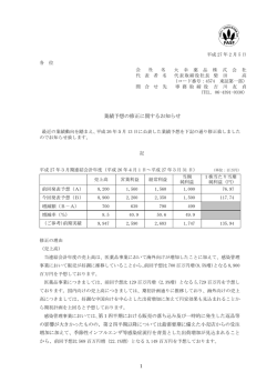 業績予想の修正に関するお知らせ