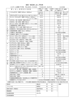 食器・備品貸し出し予約表 貸 し 出 し 食 器 等 の 種 類