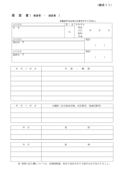 様式11 履歴書（PDFファイル 196.5KB）