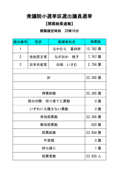 衆議院小選挙区選出議員選挙