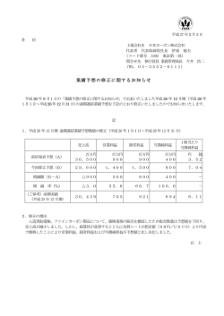 業績予想の修正に関するお知らせ
