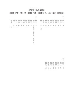 上智大（2/5実施） 【国語［文-哲、史・新聞/法-国際/外