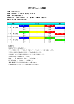 H27/2/21(土) 対戦表
