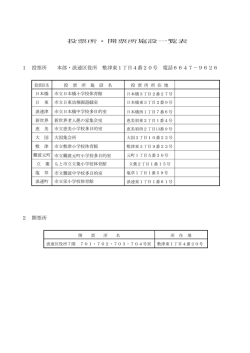 資料番号2-2 投票所・開票所施設一覧表