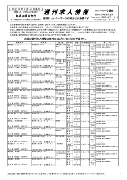 週刊求人情報 - 酒田商工会議所