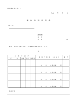 権 利 抹 消 承 諾 書