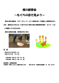 根の観察会 ～もぐらの目で見よう～