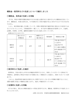 補助金、使用料などの見直しに関する検討
