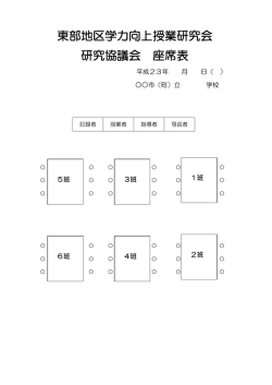 東部地区学力向上授業研究会 研究協議会 座席表