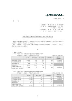 業績予想及び配当予想の修正に関するお知らせ