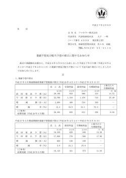 業績予想及び配当予想の修正に関するお知らせ