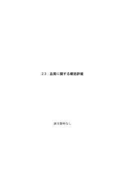 2.3 品質に関する概括評価