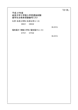 私費留学生特別入試結果（工学部）（pdf:37KB）