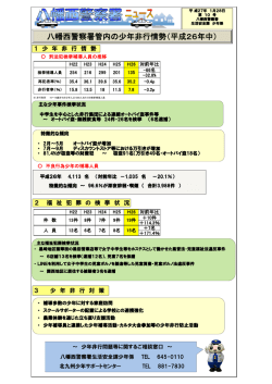 八幡西警察署管内の少年非行情勢（平成26年中）（第10号）（PDF形式