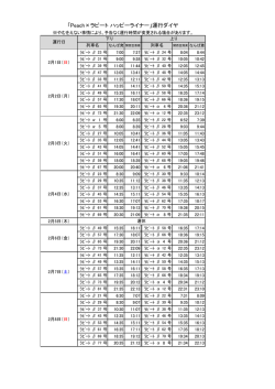 「Peach×ラピート ハッピーライナー」運行ダイヤ