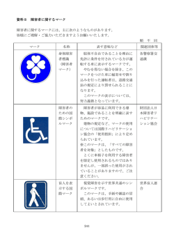 資料8 障害者に関するマーク 障害者に関するマークには