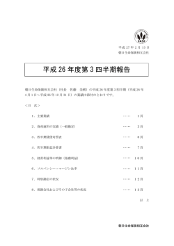 平成 26 年度第 3 四半期報告