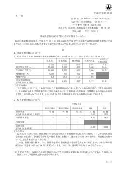 業績予想及び配当予想の修正に関するお知らせ