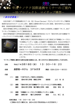 H26 年度ナノテク国際連携セミナーのご案内