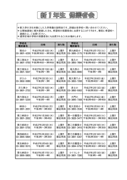 学校名 電話番号 日時 持ち物 学校名 電話番号 日時 持ち物 瑞光小 03