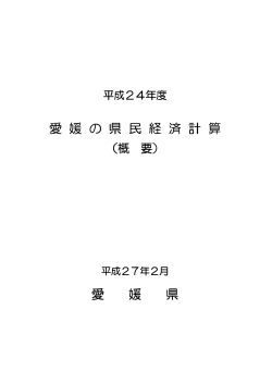「平成24年度愛媛の県民経済計算」の概要 （PDF：281KB）