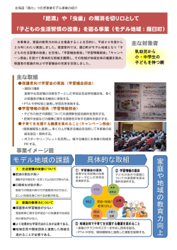 モデル地域の課題 具体的な取組 家 庭 や 地 域 の