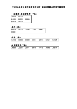 土木（6名） 化学（7名） 給食調理員（7名） 平成26年度上尾市職員採用