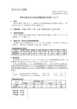 H27.2.10 県産材製材品の表面線量調査の結果について[林業