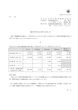 業績予想の修正に関するお知らせ （PDF:101 kB）