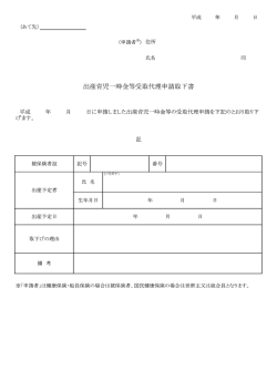 出産育児一時金等受取代理申請取下書
