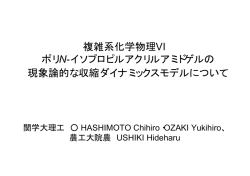 複雑系化学物理VI ポリN-イソプロピルアクリルアミドゲルの 現象論的な