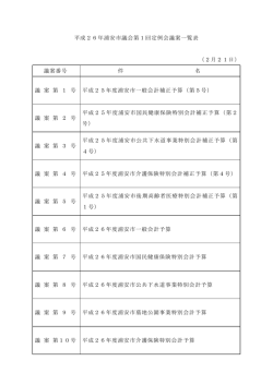 議案一覧 （PDF 125.0KB）