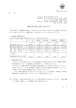 業績予想の修正に関するお知らせ