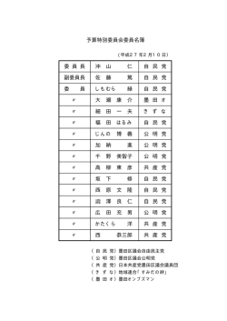 委 員 長 沖 山 仁 自 民 党 副委員長 佐 藤 篤 自 民 党 委 員 しもむら