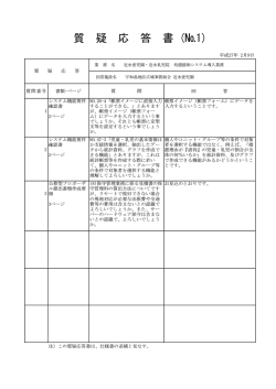 質 疑 応 答 書 (№1)