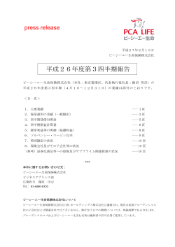 平成26年度第3四半期報告 PDF版