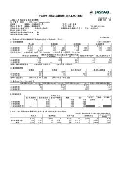 平成26年12月期 決算短信〔日本基準〕（連結）