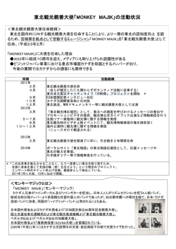 東北観光親善大使「MONKEY MAJIK」の活動状況