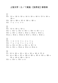 上智大学（2／7実施）【世界史】解答例