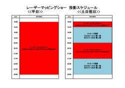 レーザーマッピングショー 投影スケジュール > >