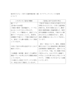 桜井市子ども・子育て支援事業計画（案）のパブリックコメントの結果