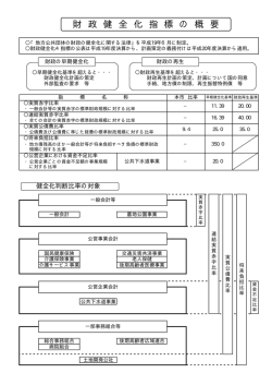 財 政 健 全 化 指 標 の 概 要
