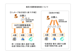 出願人 A国 B国 C国 出願人 WIPO国際事務局 A国 B国 C国