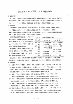 加工用トマトのCMVに対する総合防除
