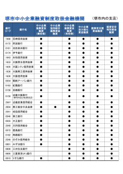 堺市中小企業融資制度取扱金融機関・制度別（PDF：77KB）