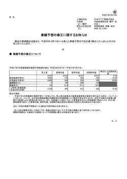 業績予想の修正に関するお知らせ(15.2KB PDF)