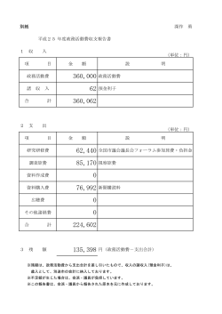 深作勇議員平成25年度収支報告書 （PDF 74.6KB）